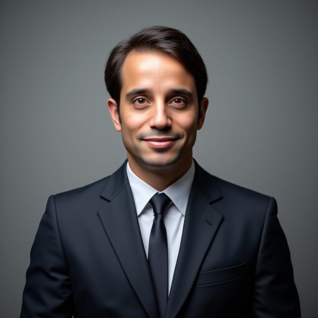 AI professional headshot in business suit